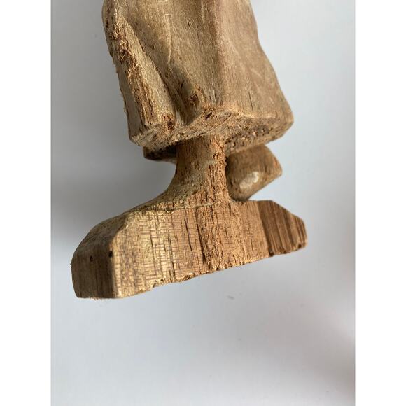 Set of 2 Primitive Hand Carved Wooden Figurines | Folk Art | 1930's - Picture 8 of 10